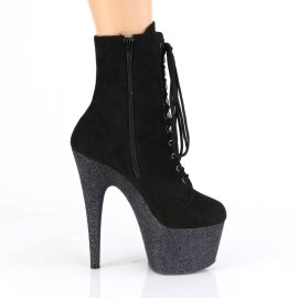 Pleaser ADORE-1020FSMG Botín Plataforma Ante Sintético Purpurina Negro EU-37 / US-7