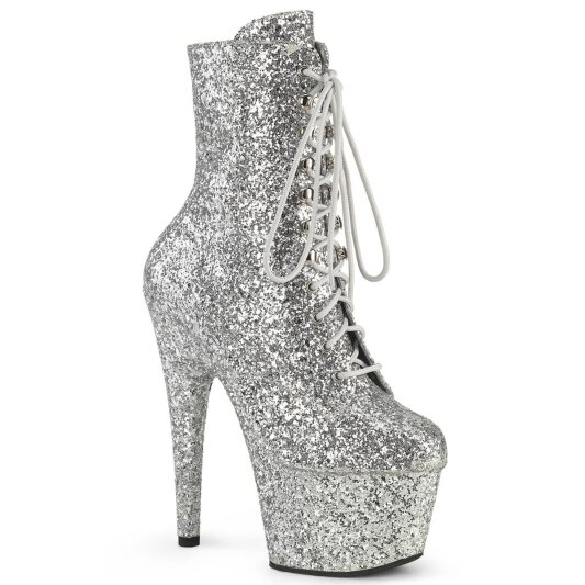 Pleaser ADORE-1020GWR Botín Plataforma Purpurina Plata EU-35 / US-5
