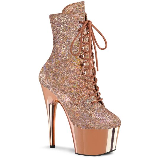 Pleaser ADORE-1020HM Botín Plataforma Metálico Metalizado Oro Rosado Claro EU-35 / US-5