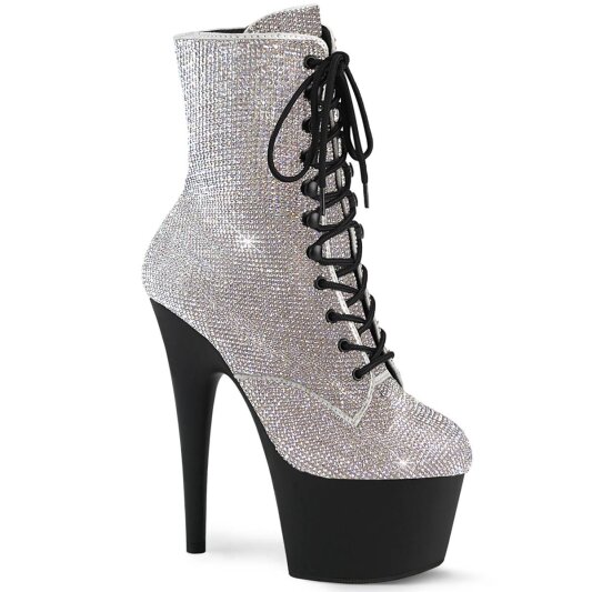 Pleaser ADORE-1020RS Botín Plataforma Metalizado Plata EU-35 / US-5