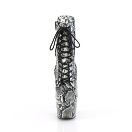 Pleaser ADORE-1020SPWR Botín Plataforma Serpiente Negro Blanco EU-35 / US-5