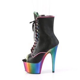 Pleaser ADORE-1021RC-02 Botín Plataforma Cuero Sintético Metalizado Negro Multicolor EU-37 / US-7
