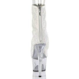 Pleaser ADORE-1031GM Botín Plataforma Malla Metalizado Blanco EU-41 / US-11