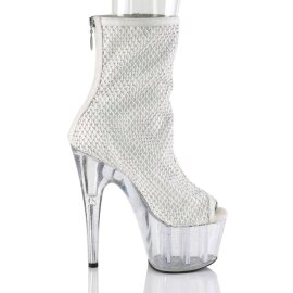 Pleaser ADORE-1031GM Botín Plataforma Malla Metalizado Blanco EU-41 / US-11