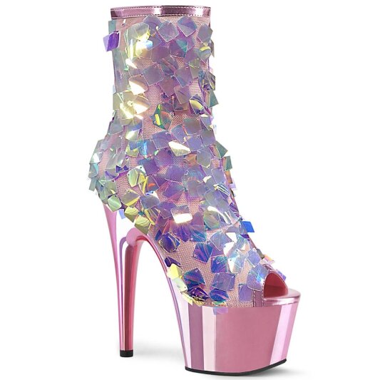 Pleaser ADORE-1031SSQ Botín Plataforma Metalizado Rosa Claro EU-36 / US-6