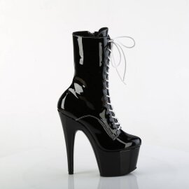 Pleaser ADORE-1040TT Botín Plataforma Charol Negro Blanco EU-41 / US-11