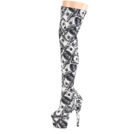 Pleaser ADORE-3000DP Bota Alta Plataforma Negro Blanco EU-40 / US-10