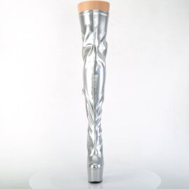 Pleaser ADORE-3000HWR Bota Alta Plataforma Holo Plata...