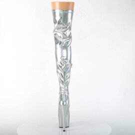Pleaser ADORE-3000HWR Bota Alta Plataforma Holo Plata EU-37 / US-7