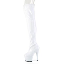 Pleaser ADORE-3000HWR Bota Alta Plataforma Holo Blanco EU-42 / US-12
