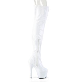 Pleaser ADORE-3000HWR Bota Alta Plataforma Holo Blanco EU-42 / US-12