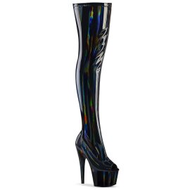 Pleaser ADORE-3011HWR Bota Alta Plataforma Holo Negro EU-42 / US-12