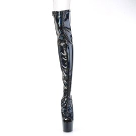 Pleaser ADORE-3011HWR Bota Alta Plataforma Holo Negro EU-36 / US-6