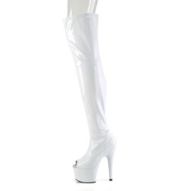 Pleaser ADORE-3011HWR Bota Alta Plataforma Holo Blanco EU-41 / US-11