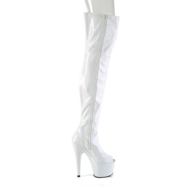 Pleaser ADORE-3011HWR Bota Alta Plataforma Holo Blanco EU-41 / US-11