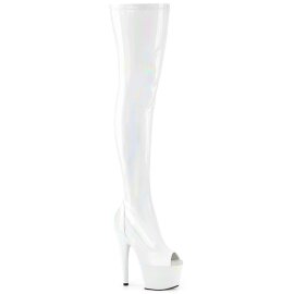 Pleaser ADORE-3011HWR Bota Alta Plataforma Holo Blanco...