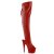 Pleaser ADORE-3019 Bota Alta Plataforma Cuero Sintético Rojo EU-36 / US-6