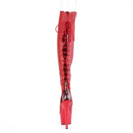 Pleaser ADORE-3019 Bota Alta Plataforma Cuero Sintético Rojo EU-37 / US-7