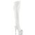 Pleaser ADORE-3019 Bota Alta Plataforma Cuero Sintético Blanco EU-40 / US-10