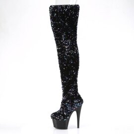 Pleaser ADORE-3020 Bota Alta Plataforma Metalizado Negro EU-35 / US-5