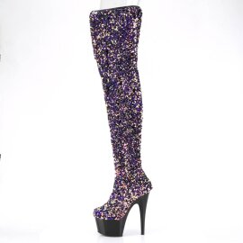 Pleaser ADORE-3020 Bota Alta Plataforma Metalizado Lila EU-36 / US-6
