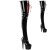 Pleaser ADORE-4001WR Bota Alta Plataforma Charol Negro EU-36 / US-6