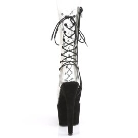 Pleaser ADORE-700-60FS Botín Plataforma Ante Sintético Negro Transparente EU-36 / US-6