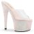 Pleaser ADORE-701HMG Zapato Abierto Plataforma Purpurina Transparente Rosa Claro EU-40 / US-10