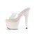 Pleaser ADORE-701HMG Zapato Abierto Plataforma Purpurina Transparente Rosa Claro EU-35 / US-5