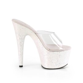 Pleaser ADORE-701LG Zapato Abierto Plataforma Purpurina Transparente Rosa Claro EU-35 / US-5
