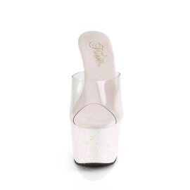 Pleaser ADORE-701LG Zapato Abierto Plataforma Purpurina Transparente Rosa Claro EU-38 / US-8