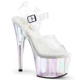 Pleaser ADORE-708HT Sandalia de Tacón Plataforma Ahumado Transparente EU-37 / US-7