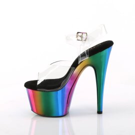 Pleaser ADORE-708RC Sandalia de Tacón Plataforma Metalizado Transparente Multicolor EU-35 / US-5