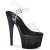 Pleaser ADORE-708SS Sandalia de Tacón Plataforma Purpurina Negro Transparente EU-41 / US-11