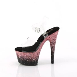 Pleaser ADORE-708SS Sandalia de Tacón Plataforma Purpurina Transparente Rosa EU-42 / US-12