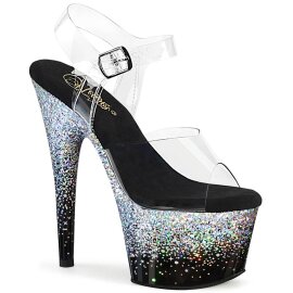 Pleaser ADORE-708SS Sandalia de Tacón Plataforma Purpurina Plata Transparente EU-35 / US-5