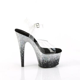 Pleaser ADORE-708SS Sandalia de Tacón Plataforma Purpurina Plata Transparente EU-35 / US-5
