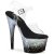 Pleaser ADORE-708SS Sandalia de Tacón Plataforma Purpurina Plata Transparente EU-39 / US-9