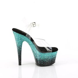 Pleaser ADORE-708SS Sandalia de Tacón Plataforma Purpurina Transparente Turquesa EU-35 / US-5