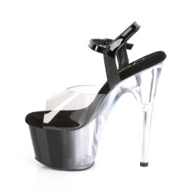 Pleaser ADORE-708T-1 Sandalia de Tacón Plataforma Ahumado Negro Transparente EU-35 / US-5
