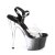 Pleaser ADORE-708T-1 Sandalia de Tacón Plataforma Ahumado Negro Transparente EU-35 / US-5