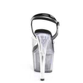 Pleaser ADORE-708T-1 Sandalia de Tacón Plataforma Ahumado Negro Transparente EU-37 / US-7