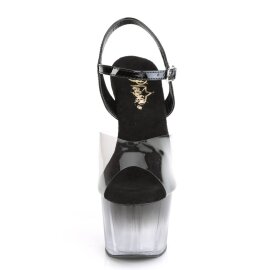 Pleaser ADORE-708T-2 Sandalia de Tacón Plataforma Ahumado Negro Transparente EU-41 / US-11
