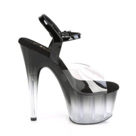 Pleaser ADORE-708T-2 Sandalia de Tacón Plataforma Ahumado Negro Transparente EU-41 / US-11