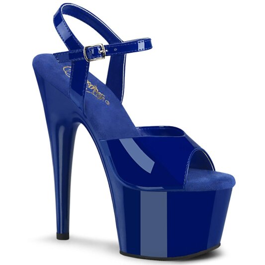 Pleaser ADORE-709 Sandalia de Tacón Plataforma Charol Azul EU-44 / US-14