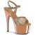 Pleaser ADORE-709HM Sandalia de Tacón Plataforma Holo Metalizado Oro Rosado Claro EU-35 / US-5