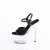 Pleaser ADORE-709HT Sandalia de Tacón Plataforma Holo Negro Transparente EU-40 / US-10