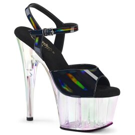 Pleaser ADORE-709HT Sandalia de Tacón Plataforma Holo Negro Transparente EU-35 / US-5