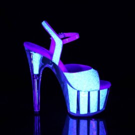 Pleaser ADORE-710UVG Sandalia de Tacón Plataforma Purpurina Plata EU-39 / US-9