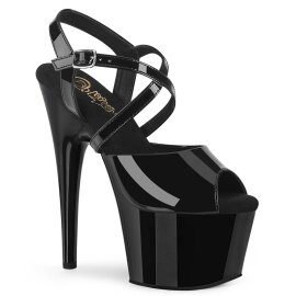 Pleaser ADORE-724 Sandalia de Tacón Plataforma Charol Negro EU-37 / US-7